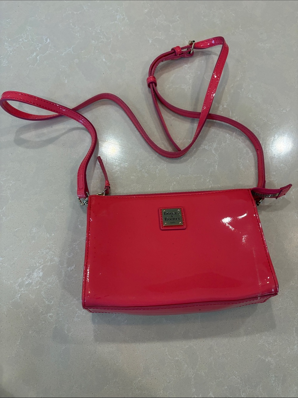 Dooney & Bourke Janine Patent Crossbody Bag in Hot Pink